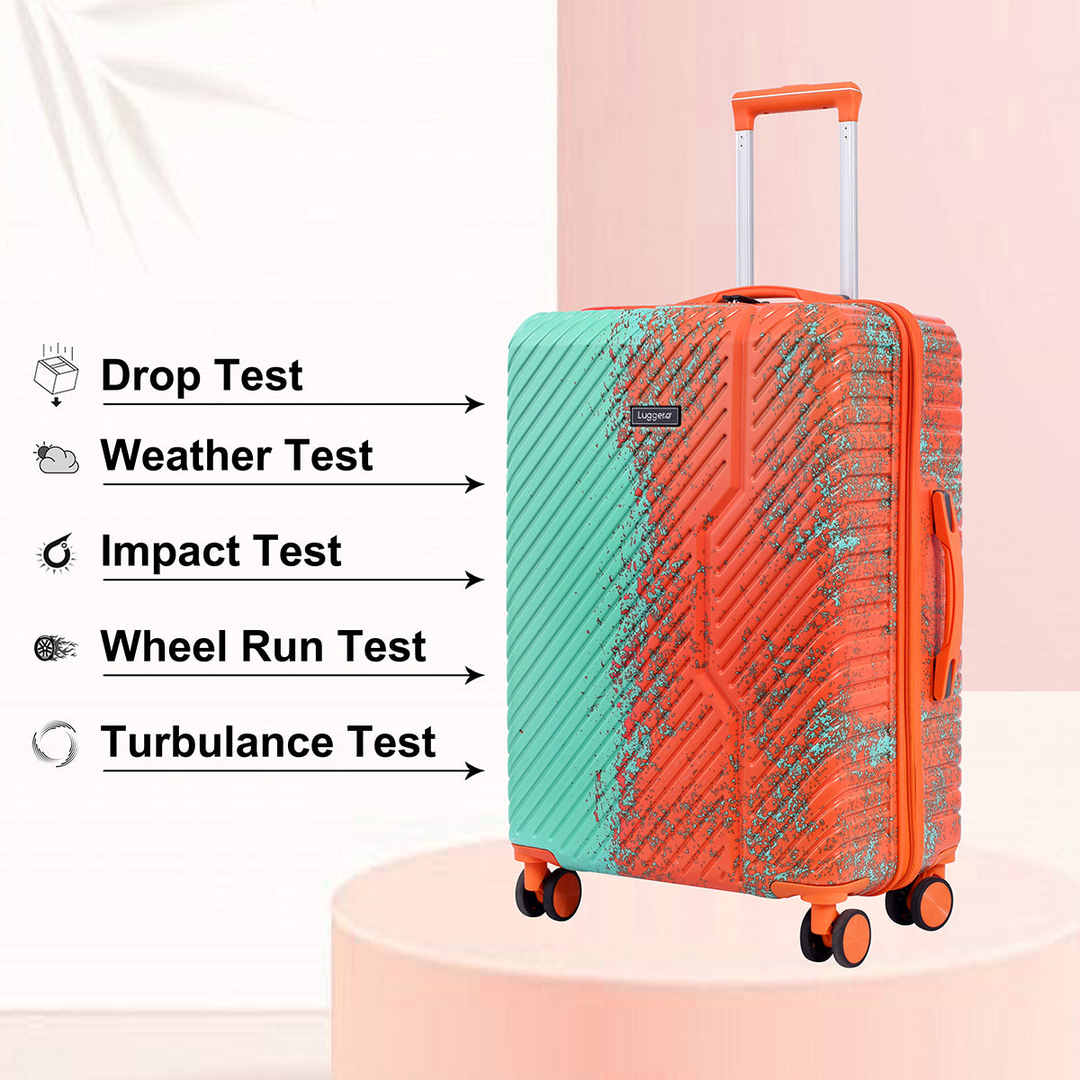 Tropical Orange Hard Trolley Bag