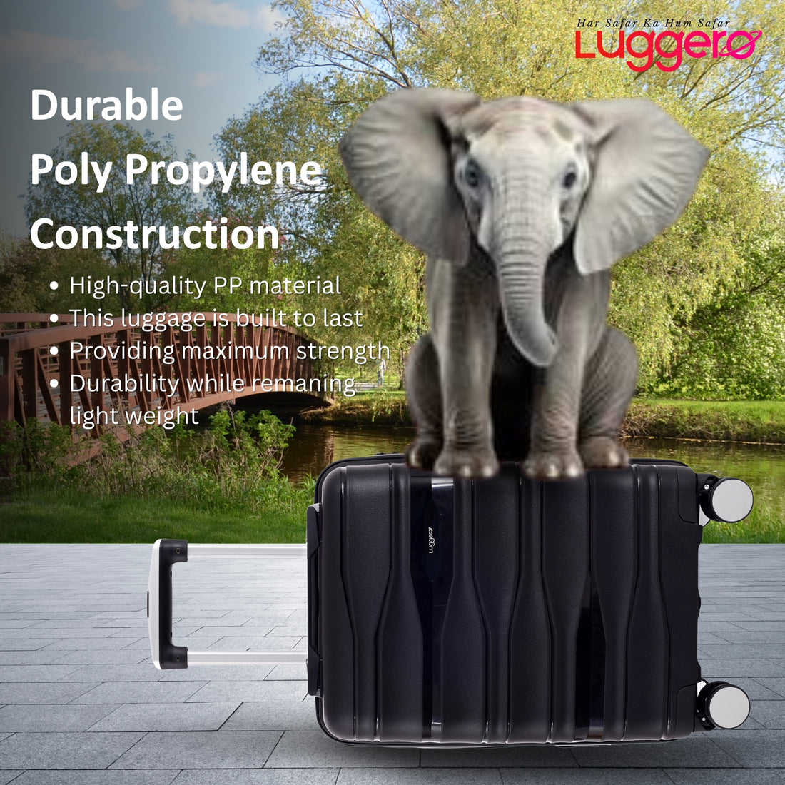 UDAAN BLACK Light Weight & Durable Polypropylene Material Shell