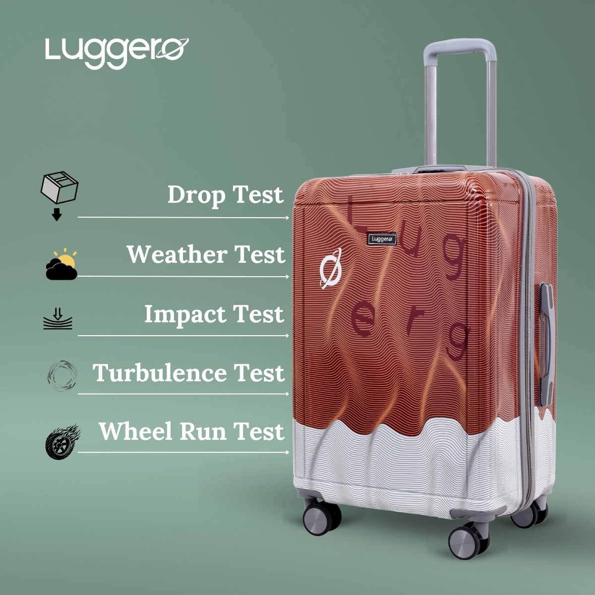 FUZZY BROWN Light Weight & Durable Polycarbonate Hard Luggage