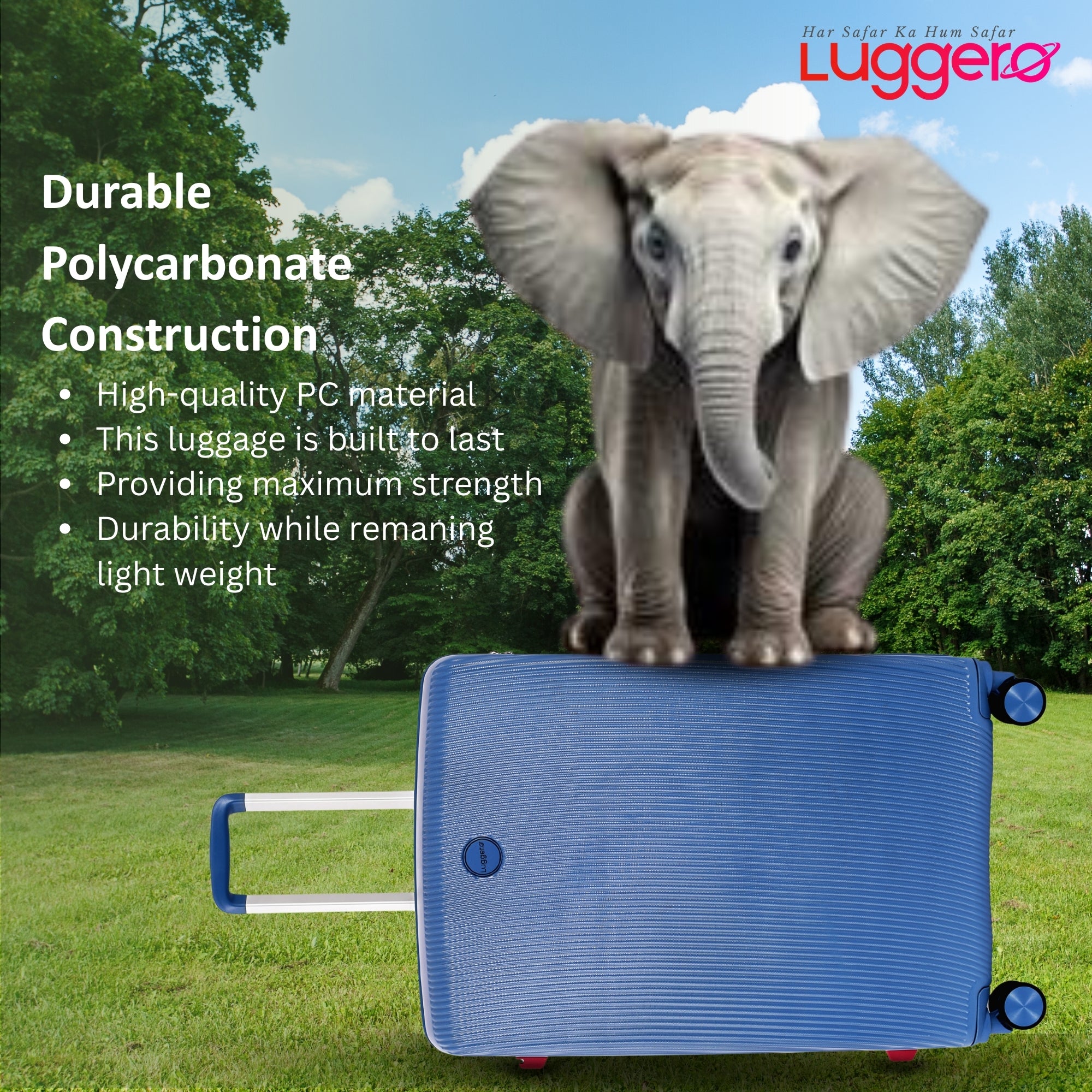 ASPEN BLUE Light Weight & Durable Polycarbonate Hard Luggage