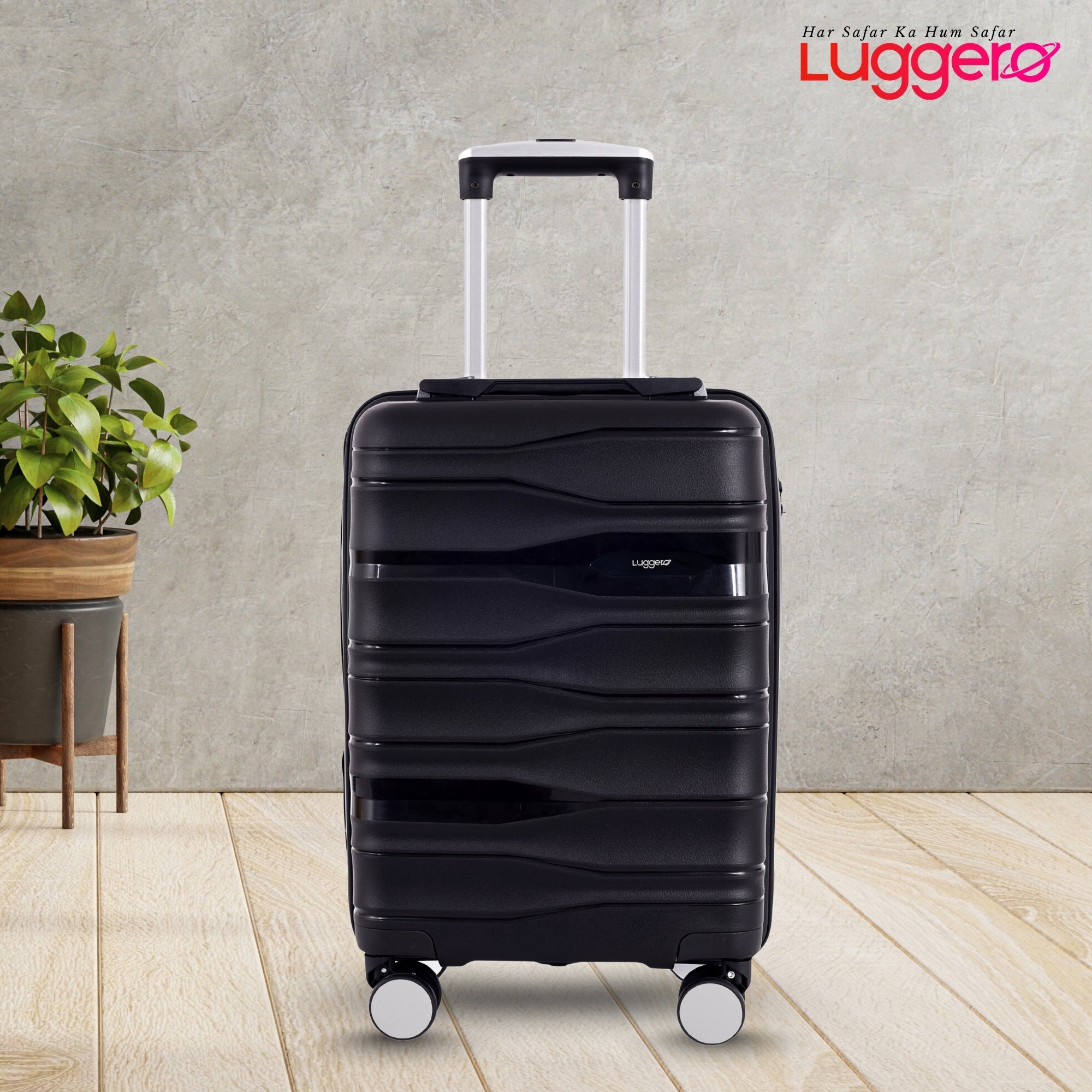 UDAAN BLACK Light Weight & Durable Polypropylene Material Shell