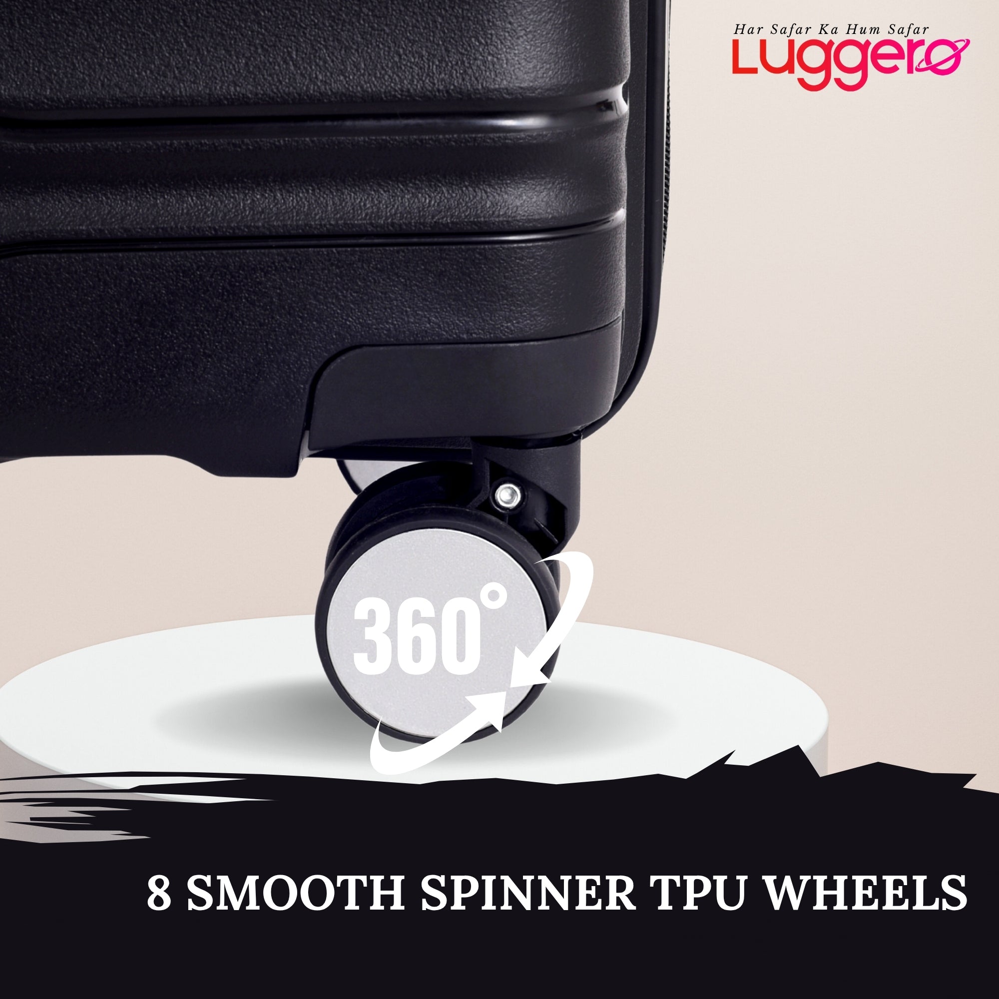 UDAAN BLACK Light Weight & Durable Polypropylene Material Shell