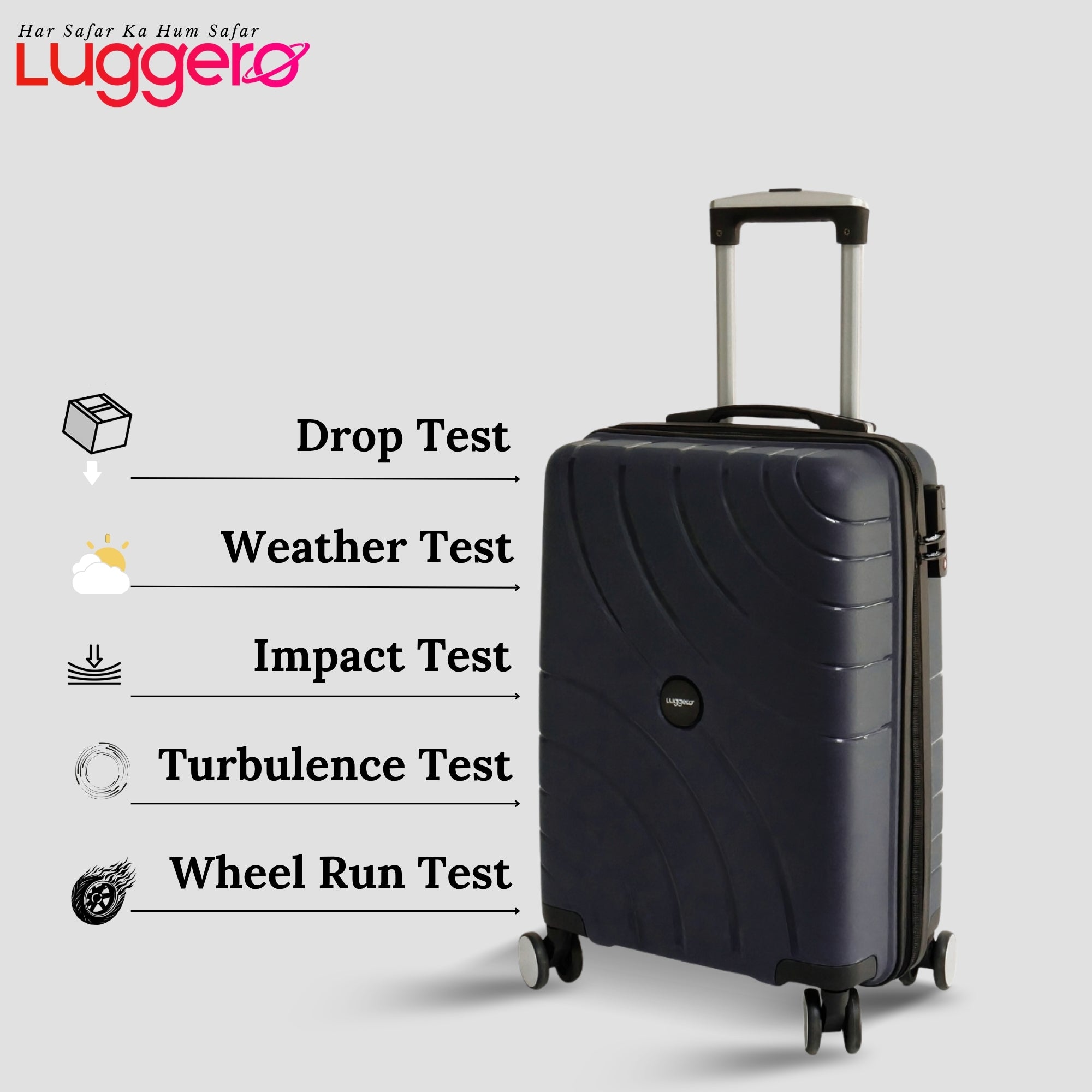 DILLI EXPRESS BLACK Light Weight & Durable Polypropylene Material Shell