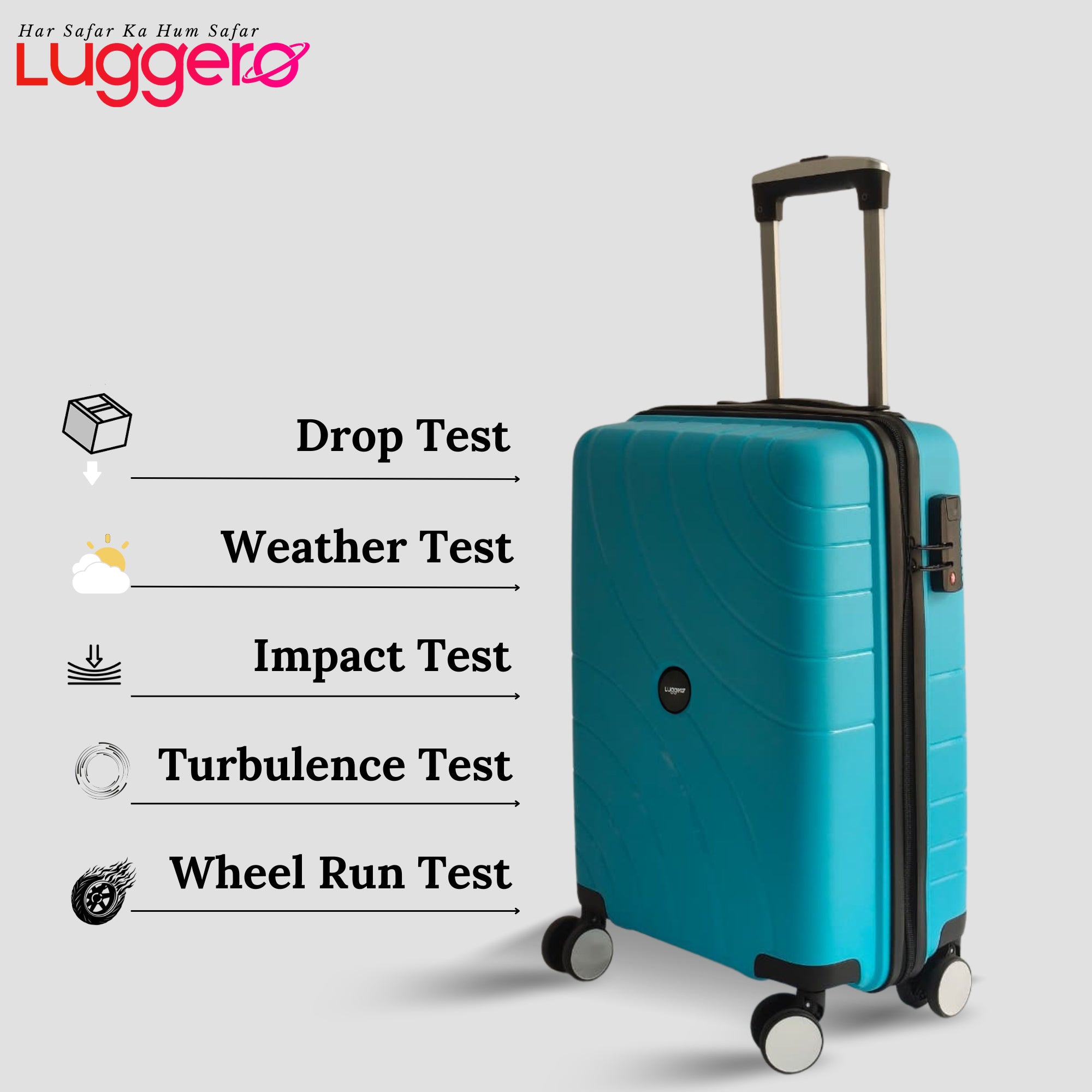 DILLI EXPRESS SKY BLUE Light Weight & Durable Polypropylene Material Shell