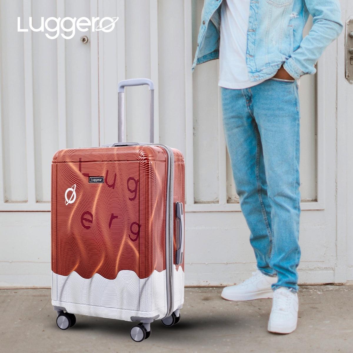 FUZZY BROWN Light Weight & Durable Polycarbonate Hard Luggage