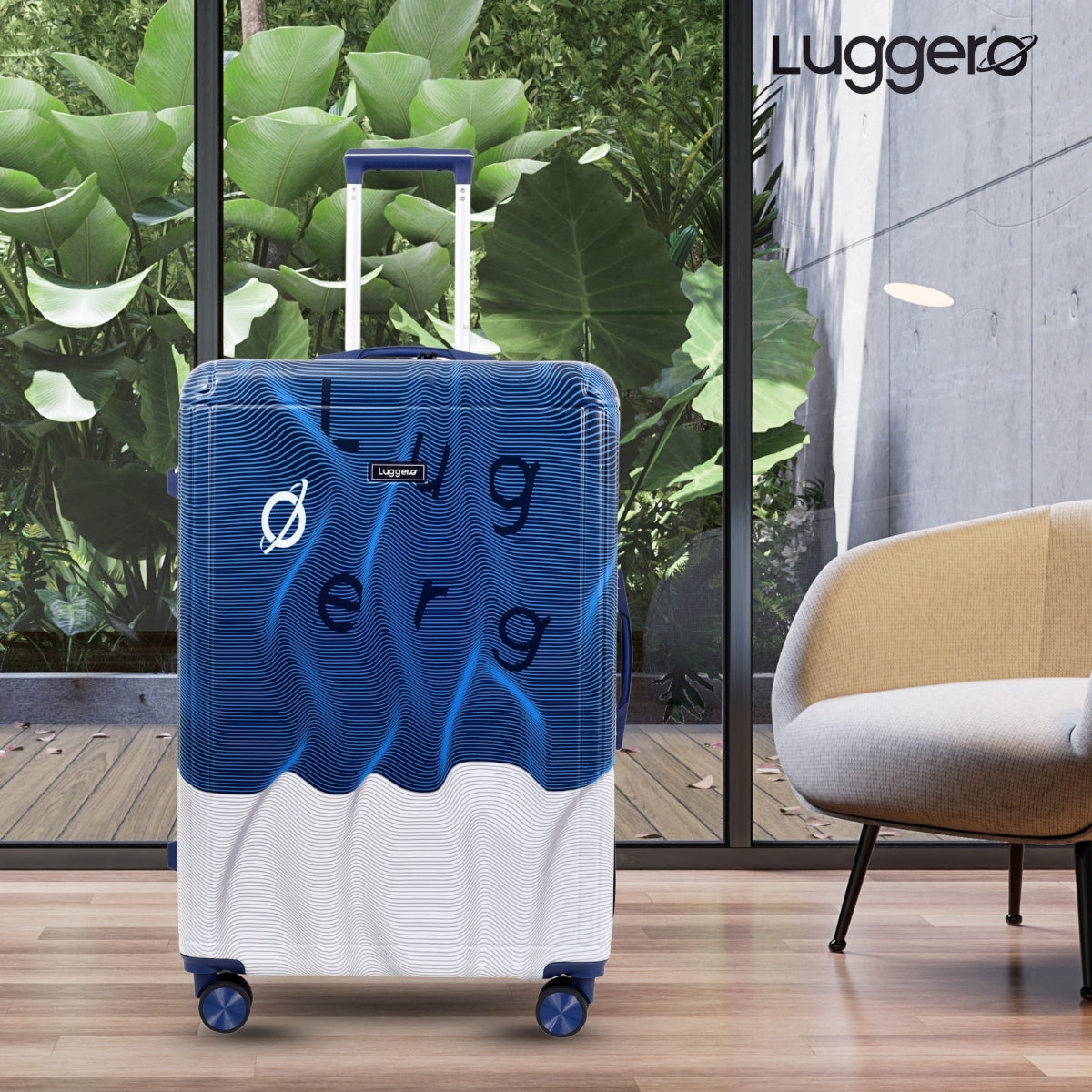 FUZZY BLUE Light Weight & Durable Polycarbonate Hard Luggage