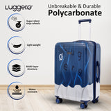 Fuzzy Blue Hard Trolley Bag