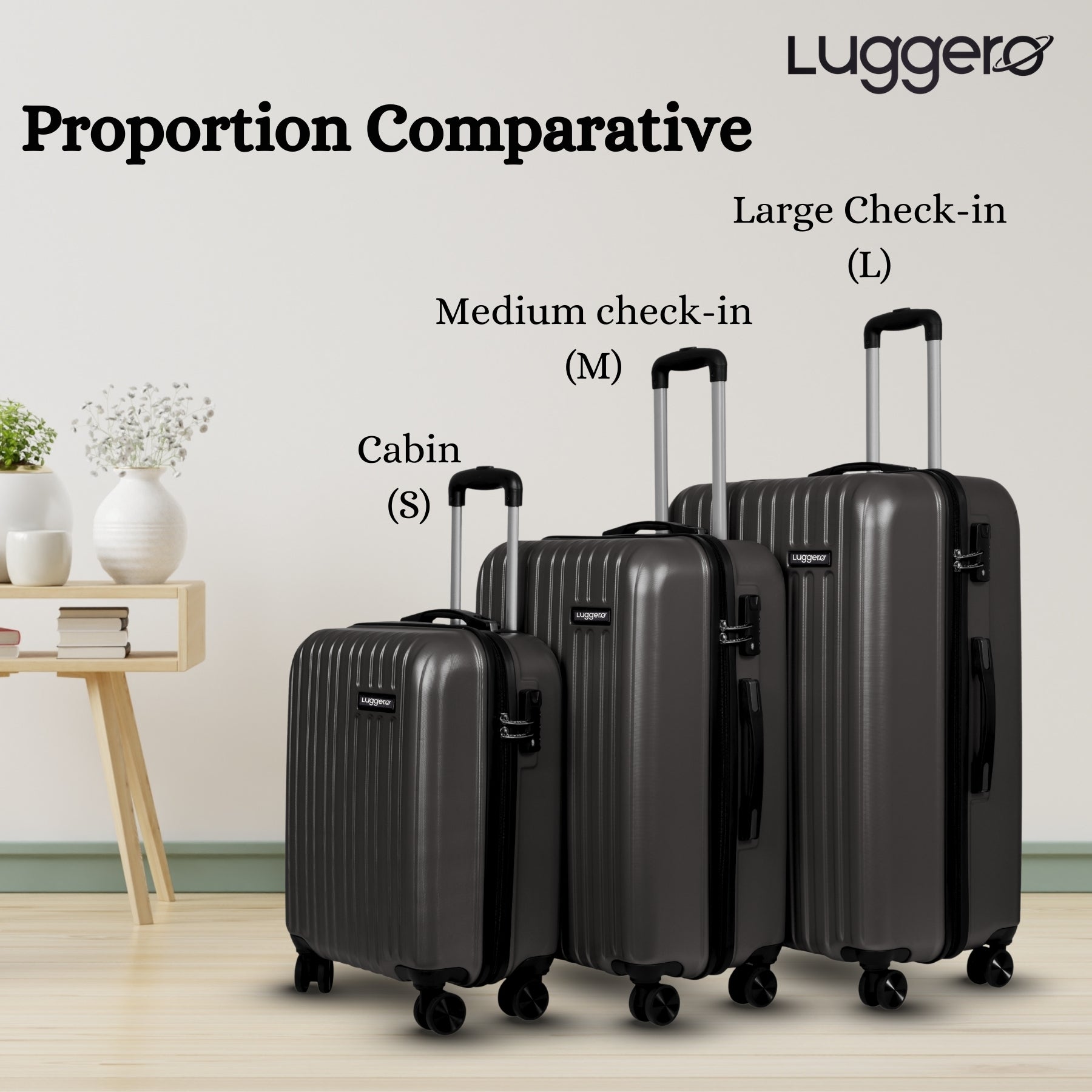 CLASSIC DARK GREY Light Weight & Durable Polycarbonate Hard Luggage