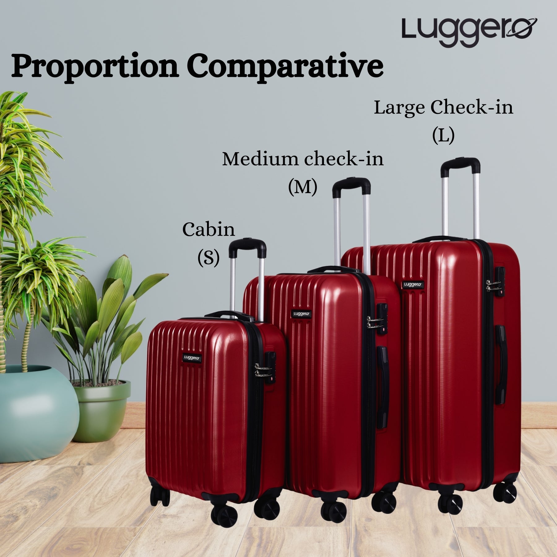 CLASSIC DARK RED Light Weight & Durable Polycarbonate Hard Luggage