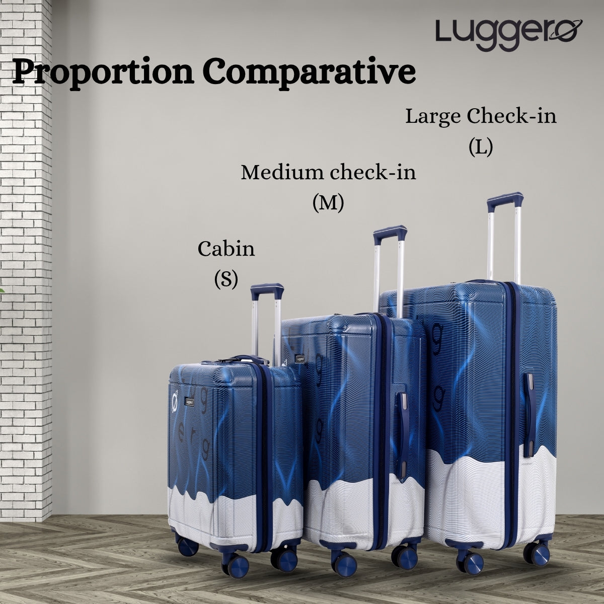 FUZZY BLUE Light Weight & Durable Polycarbonate Hard Luggage