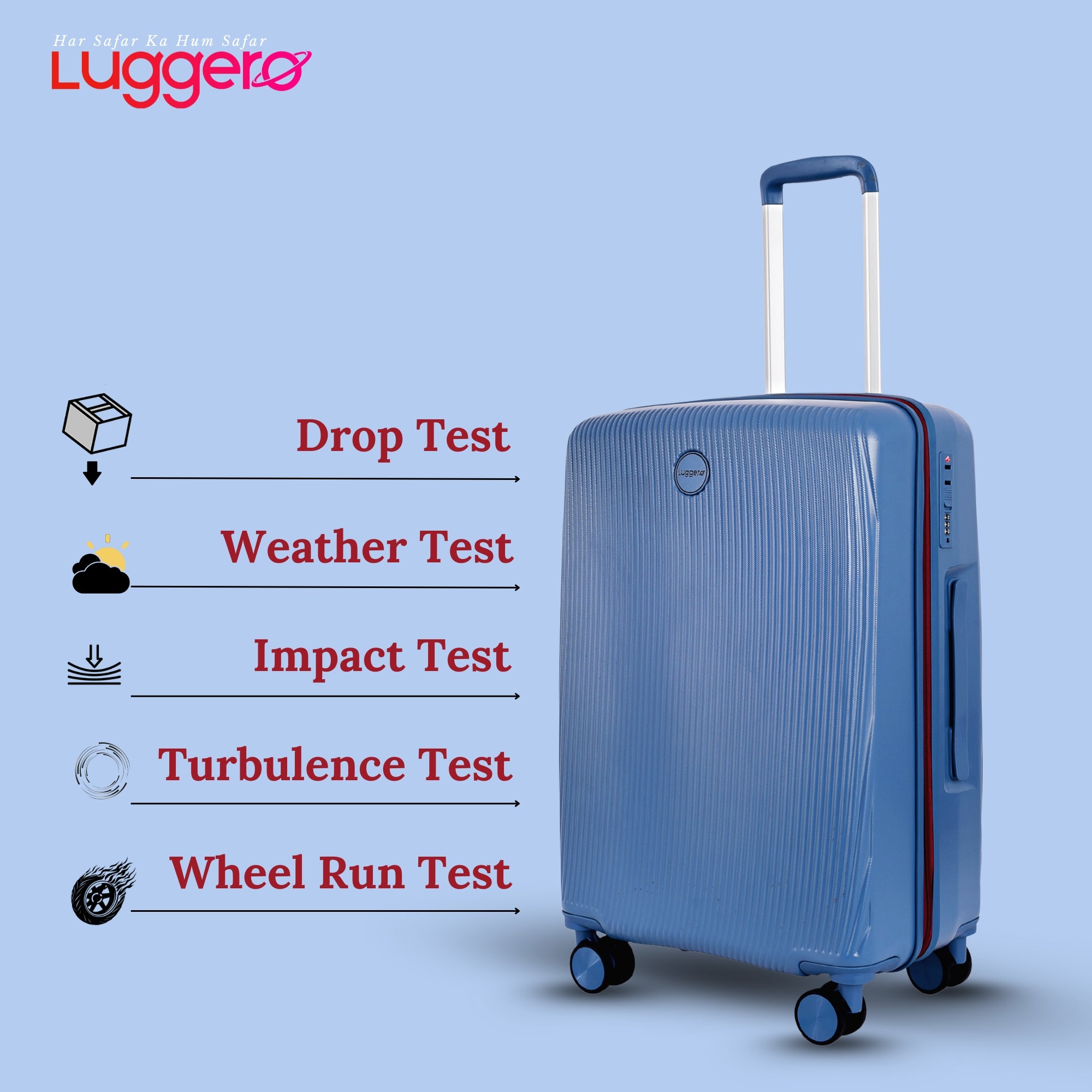 ASPEN BLUE Light Weight & Durable Polycarbonate Hard Luggage