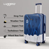 Fuzzy Blue Hard Trolley Bag