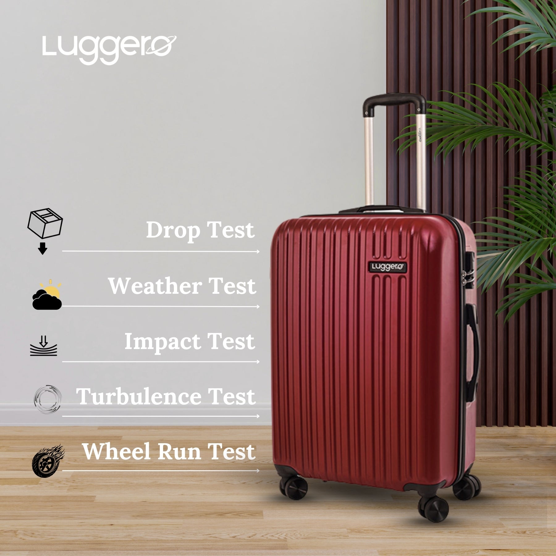 CLASSIC DARK RED Light Weight & Durable Polycarbonate Hard Luggage