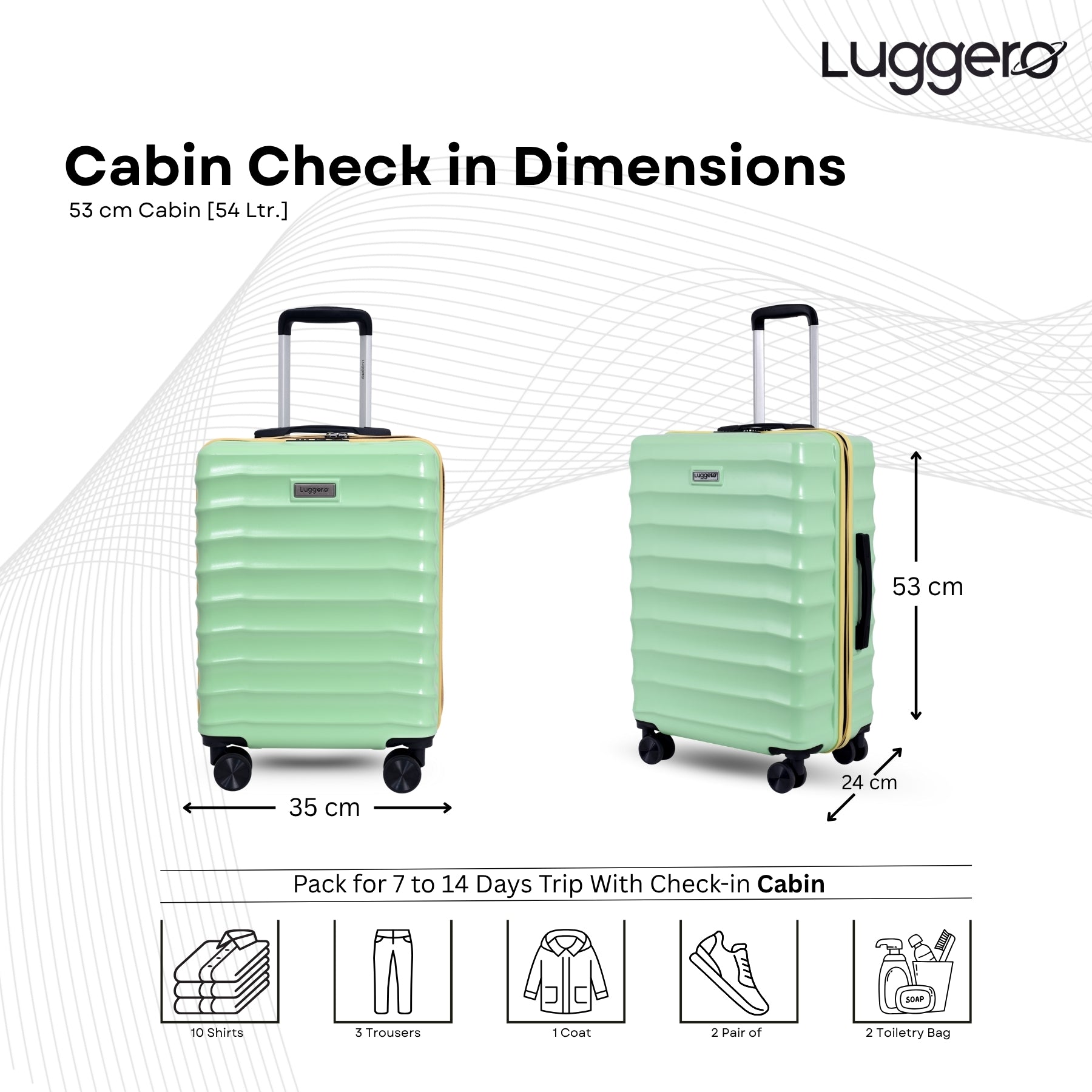 BONVOYAGE GREEN Light Weight & Durable Polycarbonate Hard Luggage