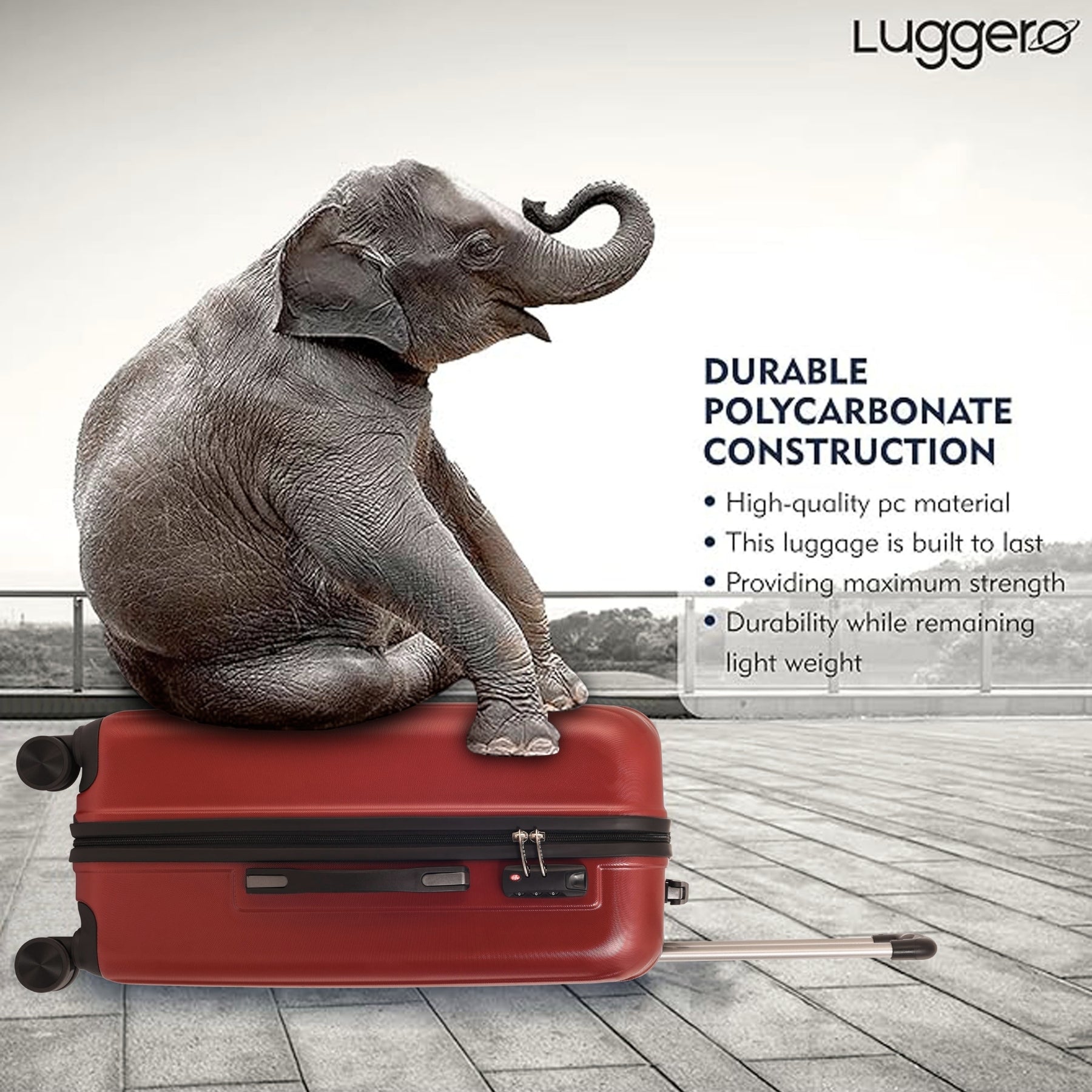 CLASSIC CHILLI RED Light Weight & Durable Polycarbonate Hard Luggage