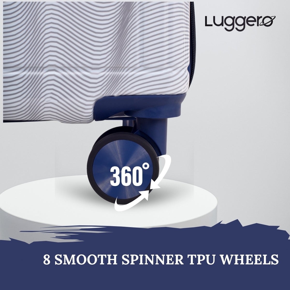 FUZZY BLUE Light Weight & Durable Polycarbonate Hard Luggage