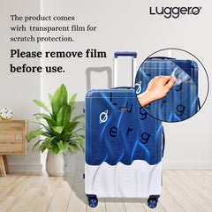 Fuzzy Blue Hard Trolley Bag