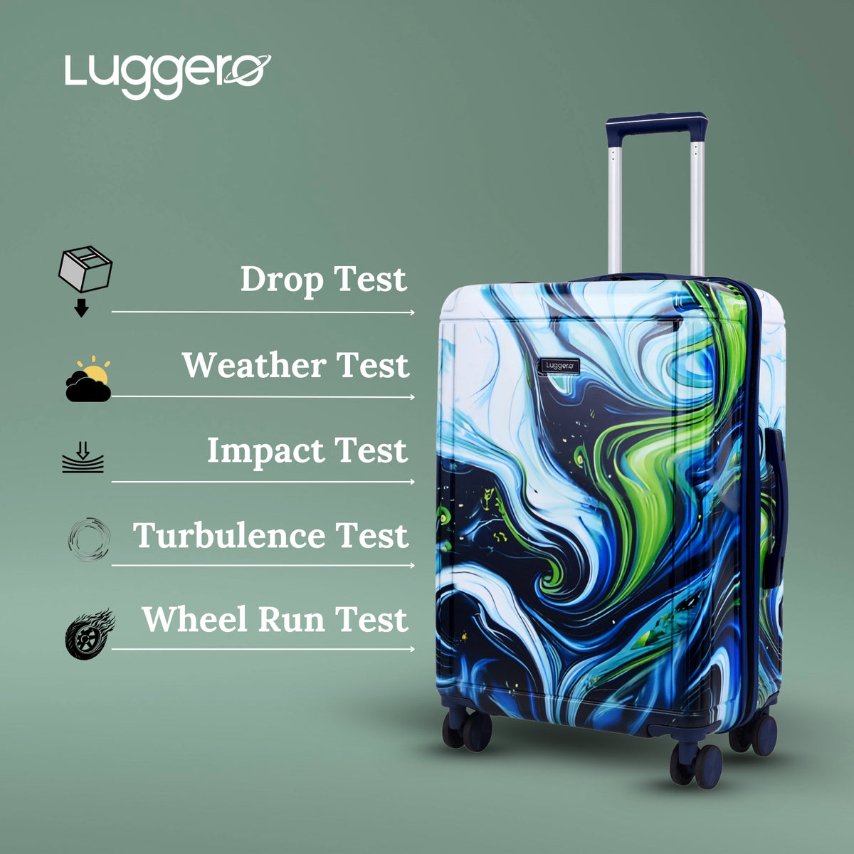 PRISM BLUE Light Weight & Durable Polycarbonate Hard Luggage