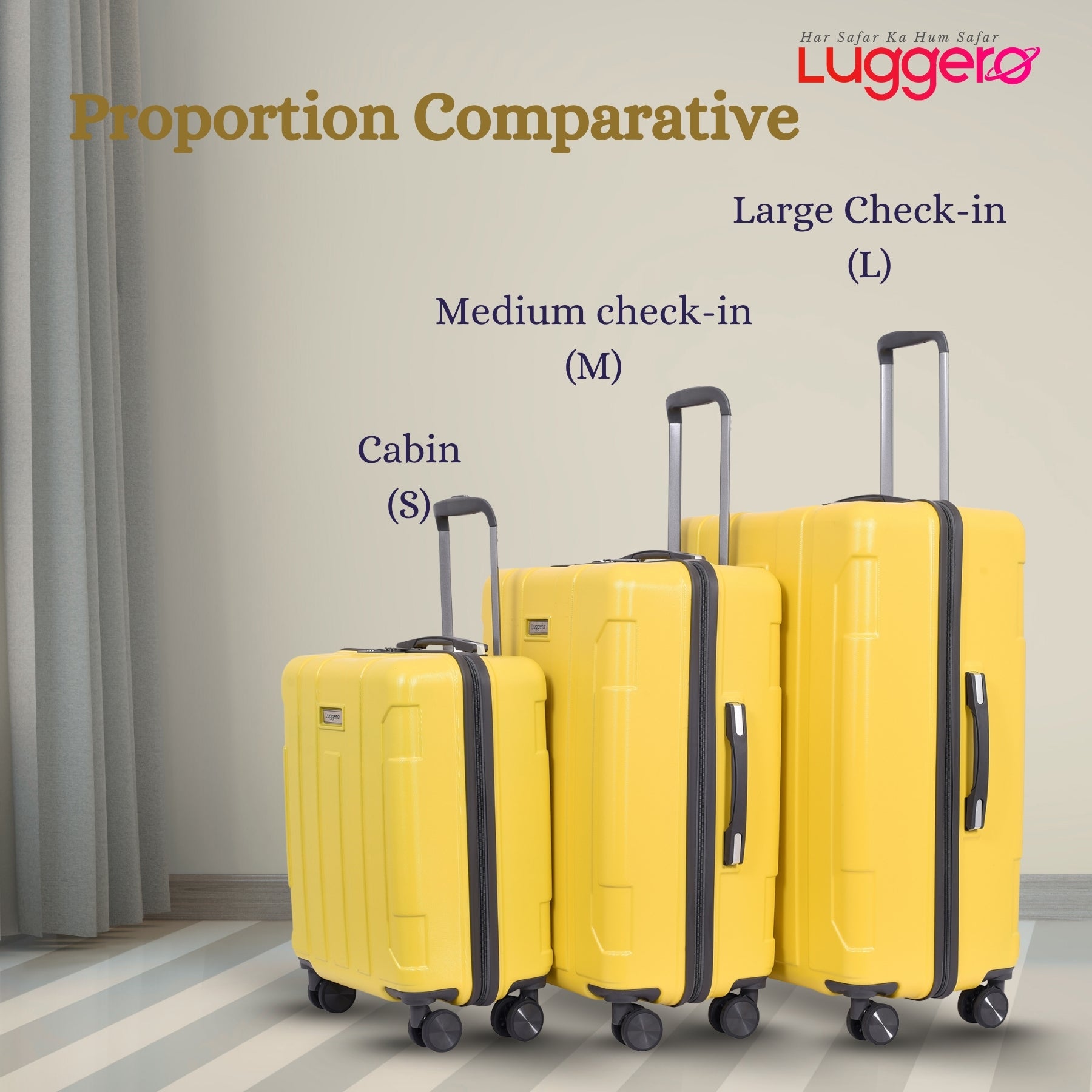 CANDY YELLOW Light Weight & Durable Polycarbonate Hard Luggage