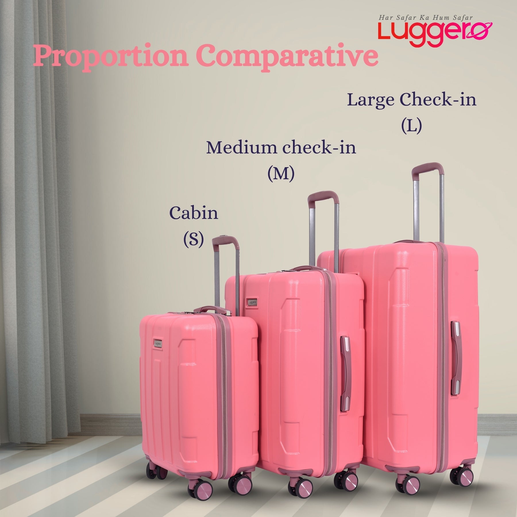 CANDY B PINK Light Weight & Durable Polycarbonate Hard Luggage