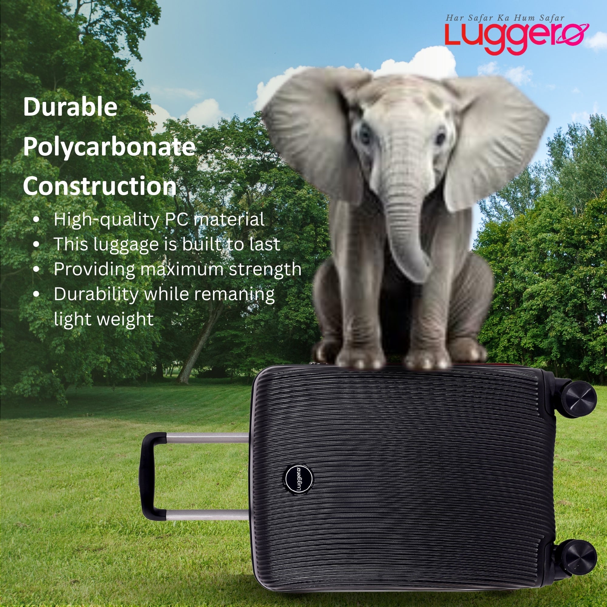 ASPEN BLACK Light Weight & Durable Polycarbonate Hard Luggage