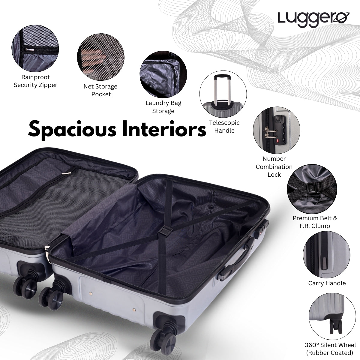 CLASSIC SILVER Light Weight & Durable Polycarbonate Hard Luggage
