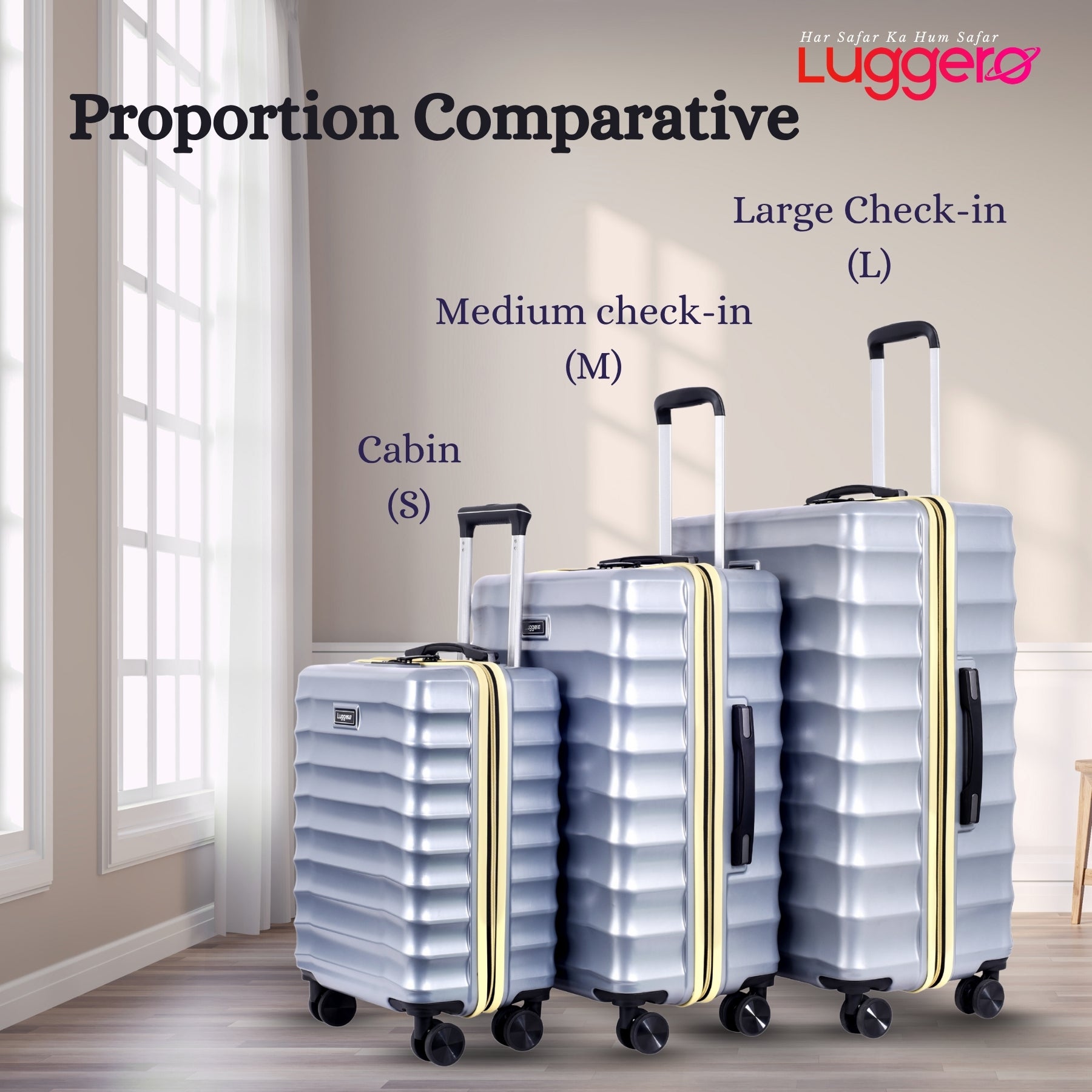 BONVOYAGE SILVER Light Weight & Durable Polycarbonate Hard Luggage