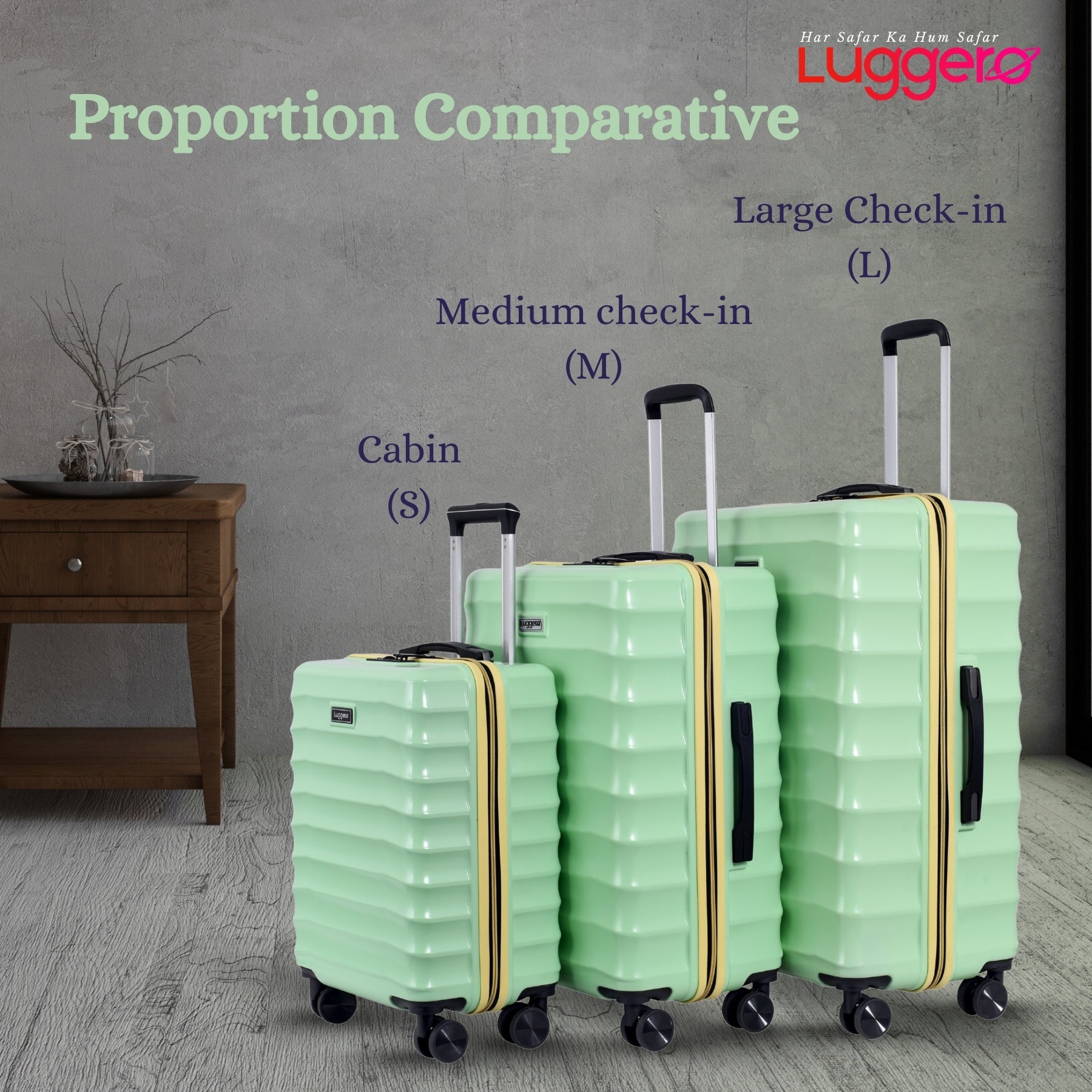 BONVOYAGE GREEN Light Weight & Durable Polycarbonate Hard Luggage