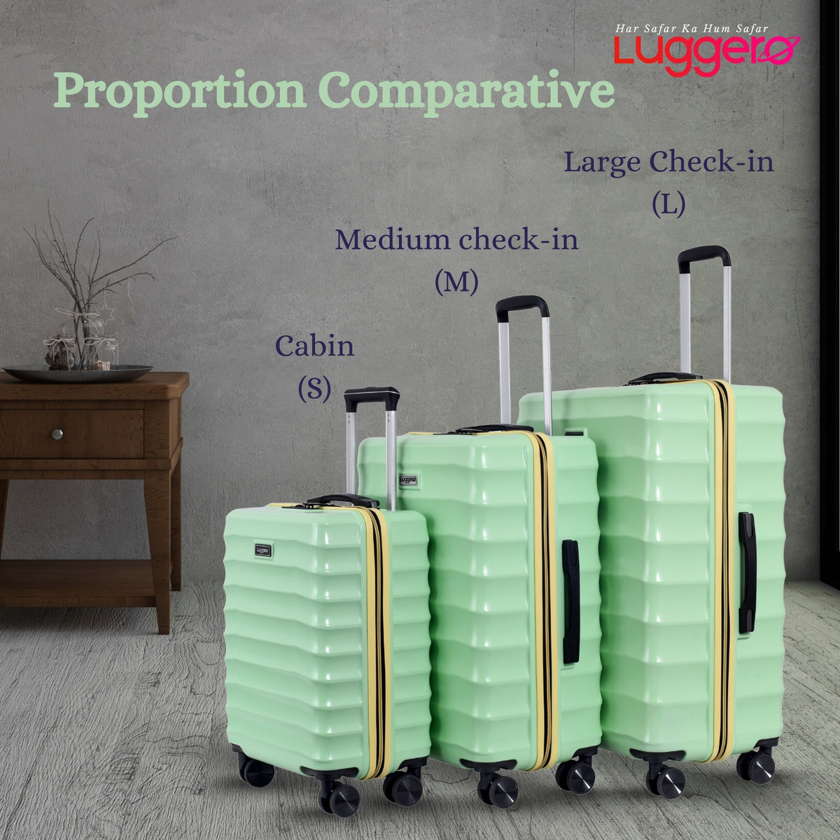 BONVOYAGE GREEN Light Weight & Durable Polycarbonate Hard Luggage