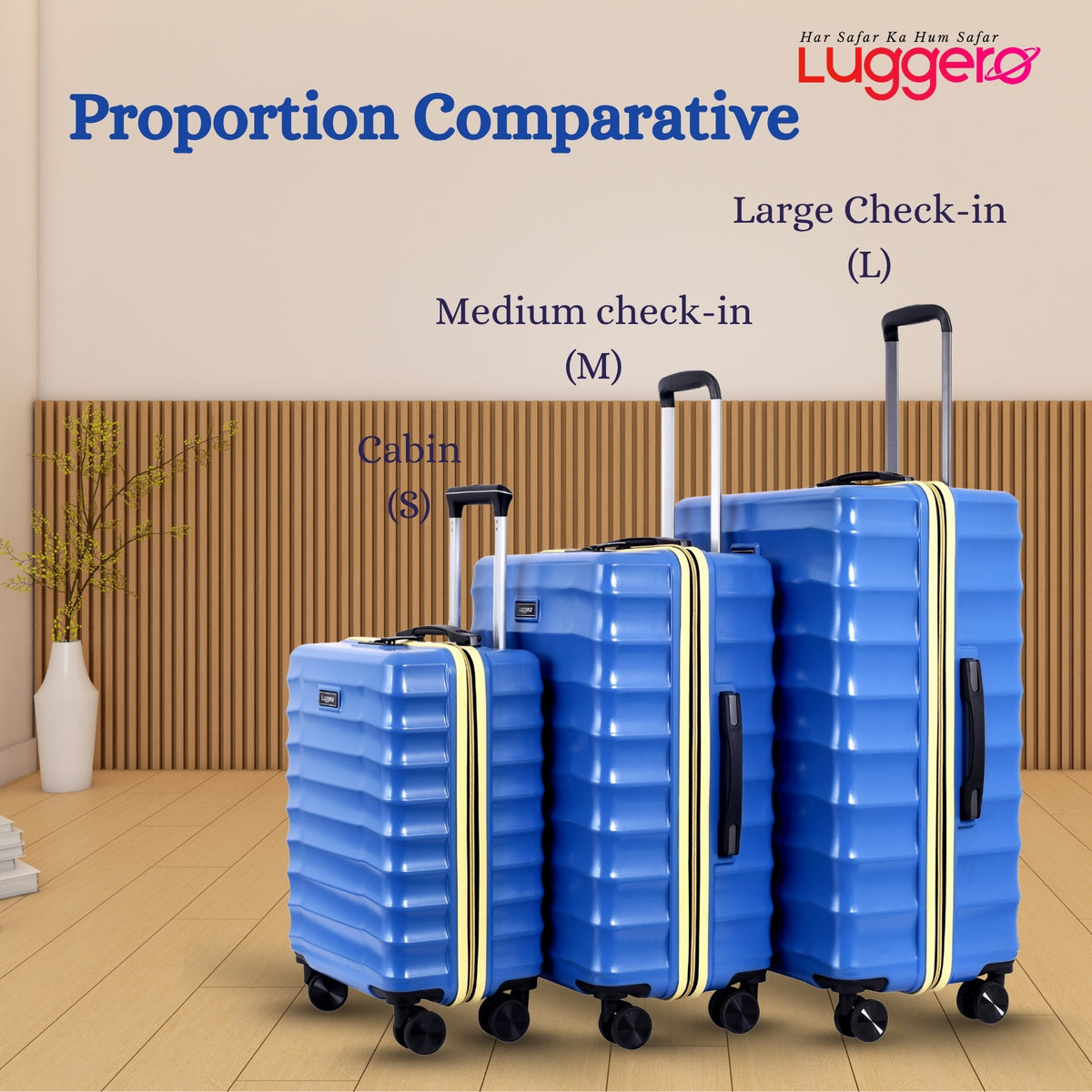 BONVOYAGE BLUE Light Weight & Durable Polycarbonate Hard Luggage