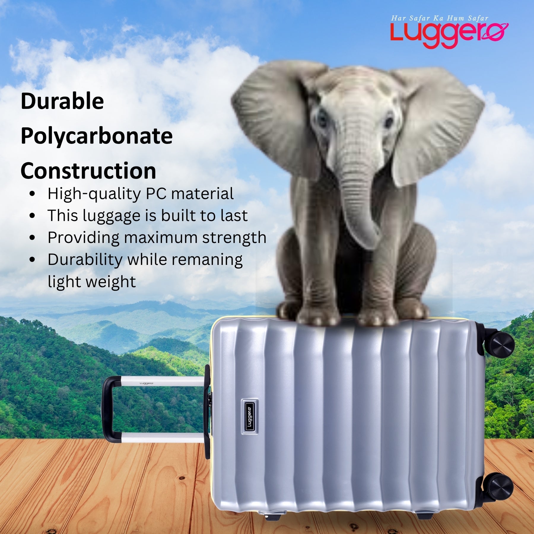 BONVOYAGE SILVER Light Weight & Durable Polycarbonate Hard Luggage