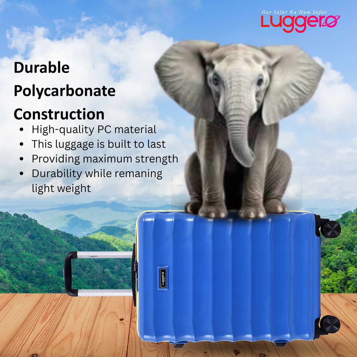 BONVOYAGE BLUE Light Weight & Durable Polycarbonate Hard Luggage
