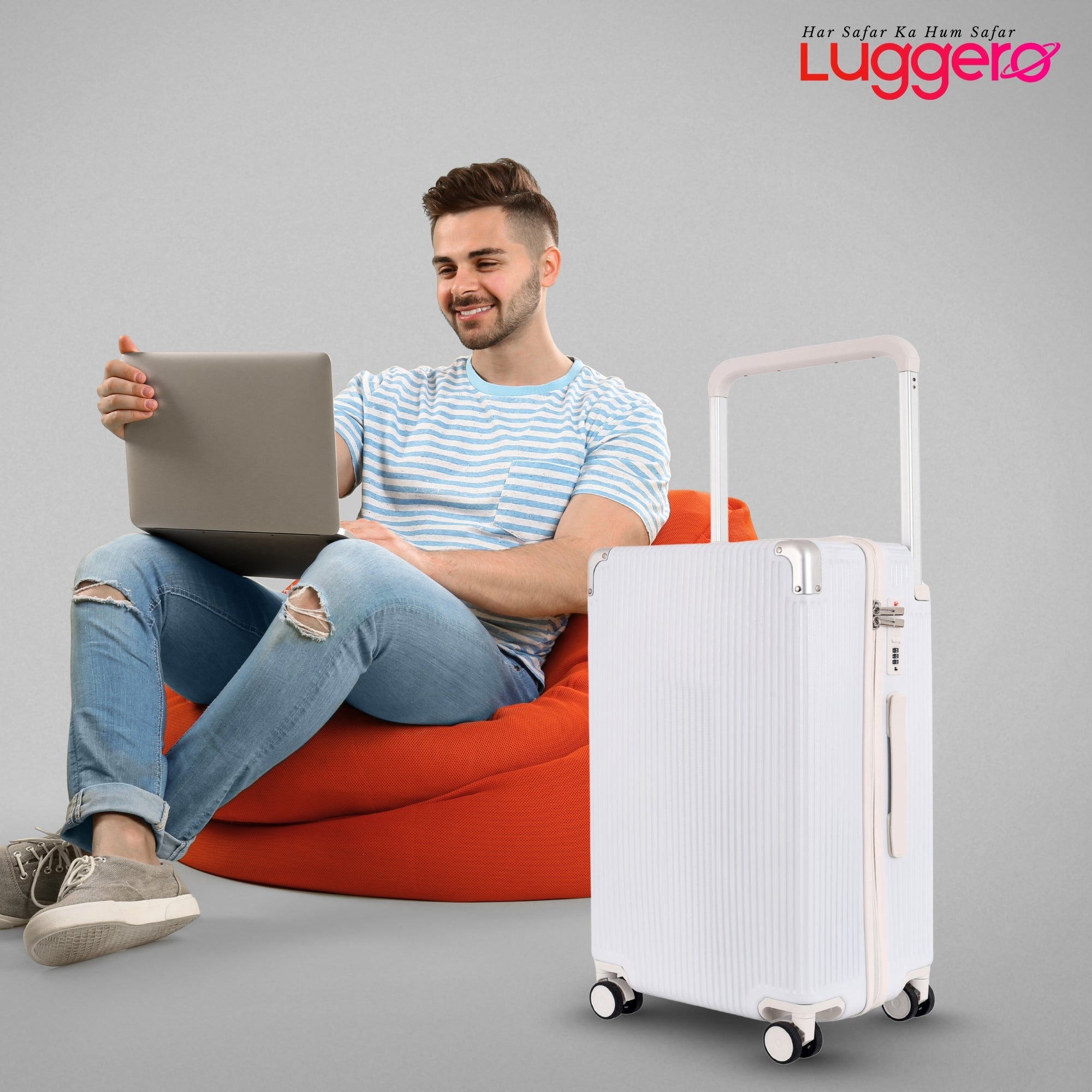 TUSCANY WHITE Light Weight & Durable Polycarbonate Hard Luggage