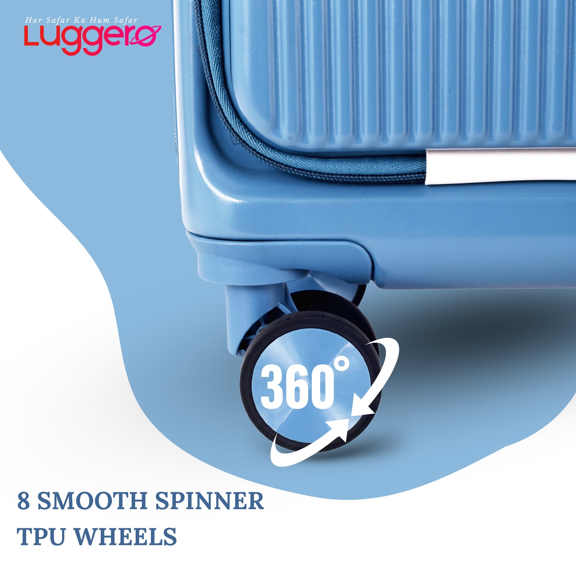 CAPRI SKY BLUE Light Weight & Durable Polycarbonate Hard Luggage - Cabin