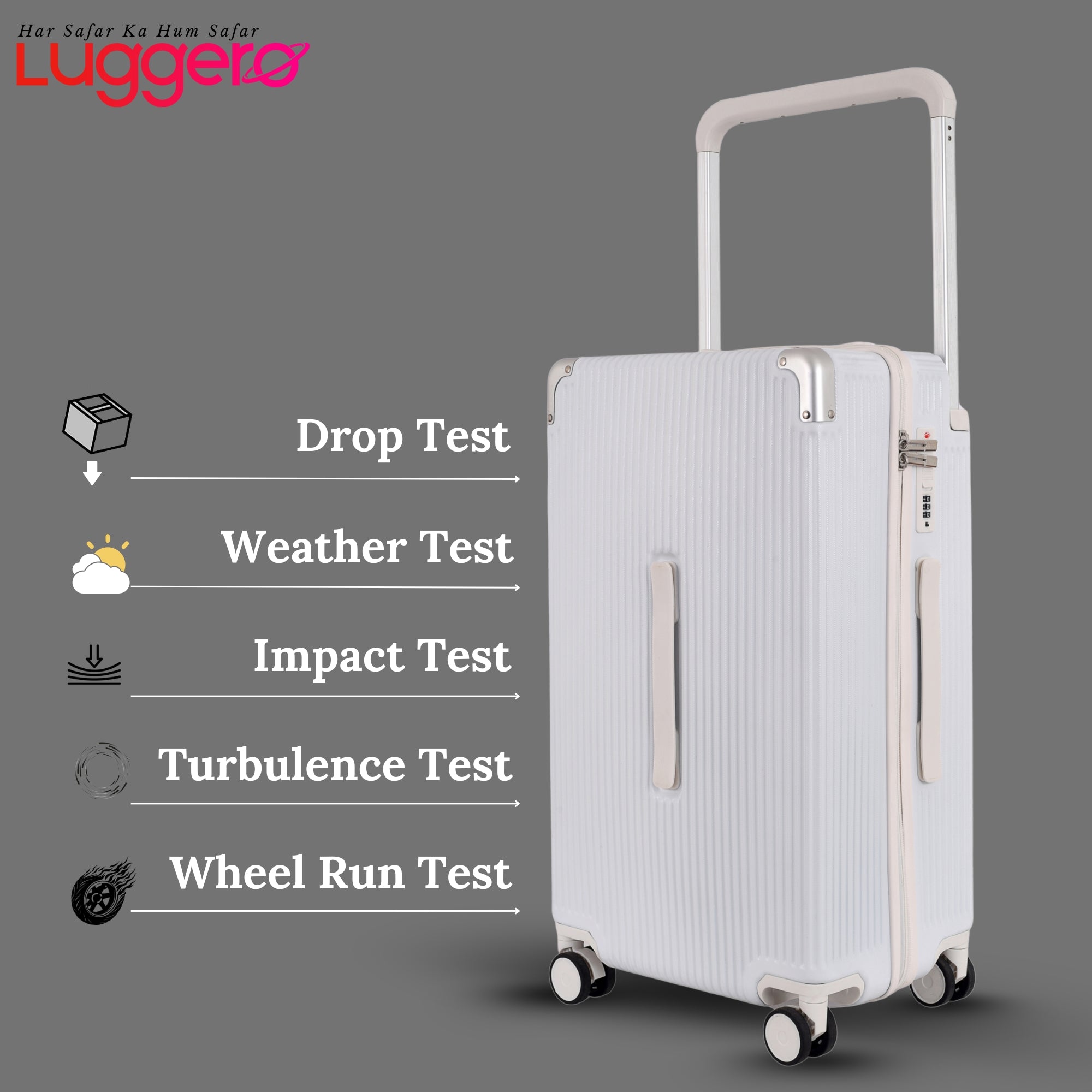 TUSCANY WHITE Light Weight & Durable Polycarbonate Hard Luggage
