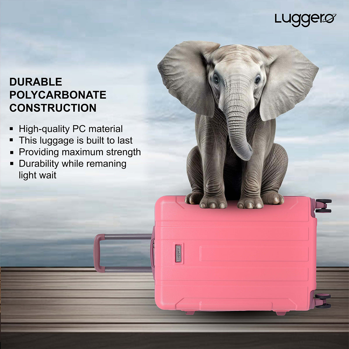 CANDY B PINK Light Weight & Durable Polycarbonate Hard Luggage