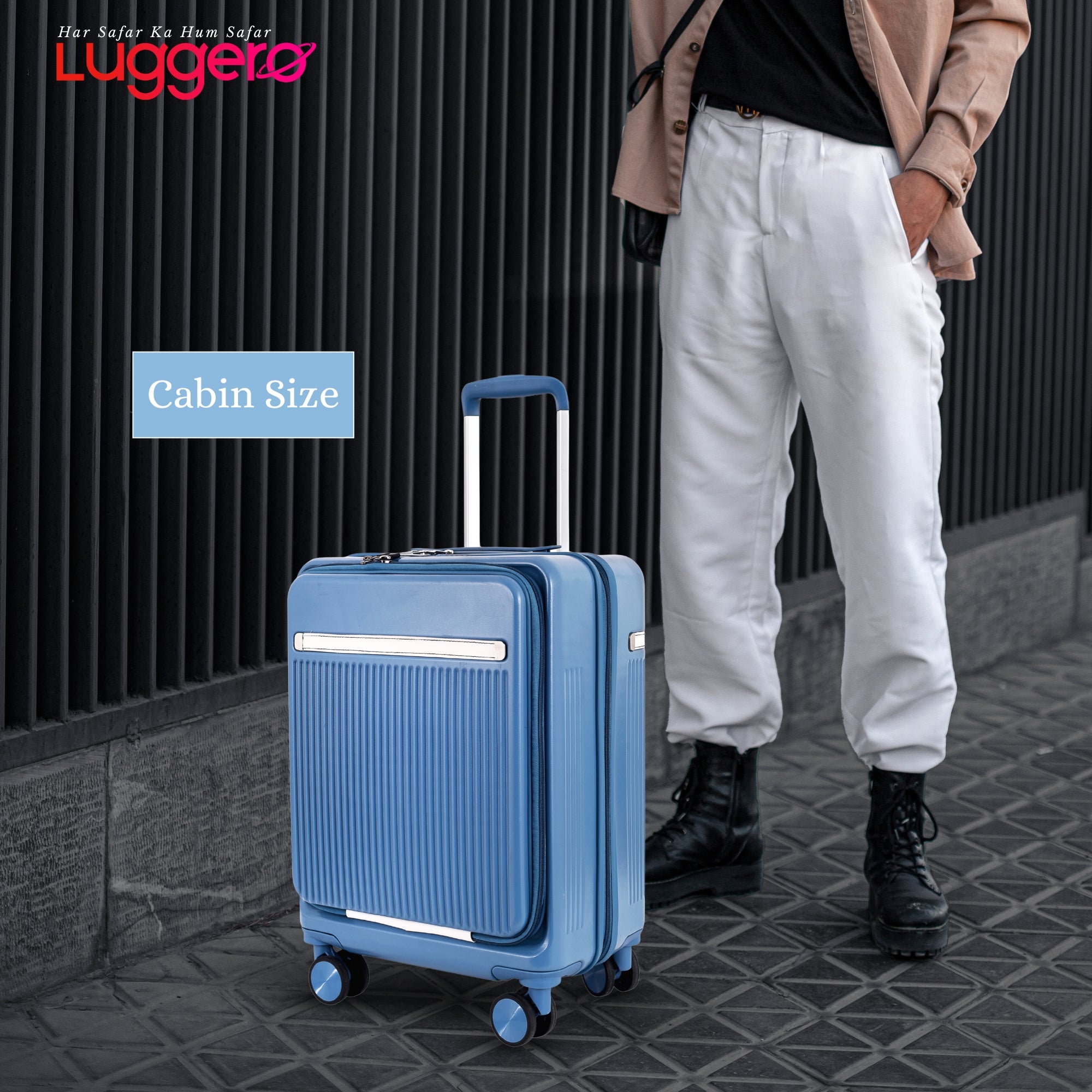 CAPRI SKY BLUE Light Weight & Durable Polycarbonate Hard Luggage - Cabin
