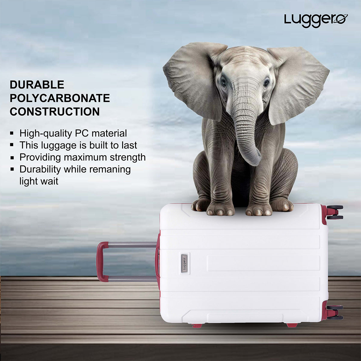 CANDY OFF WHITE Light Weight & Durable Polycarbonate Hard Luggage