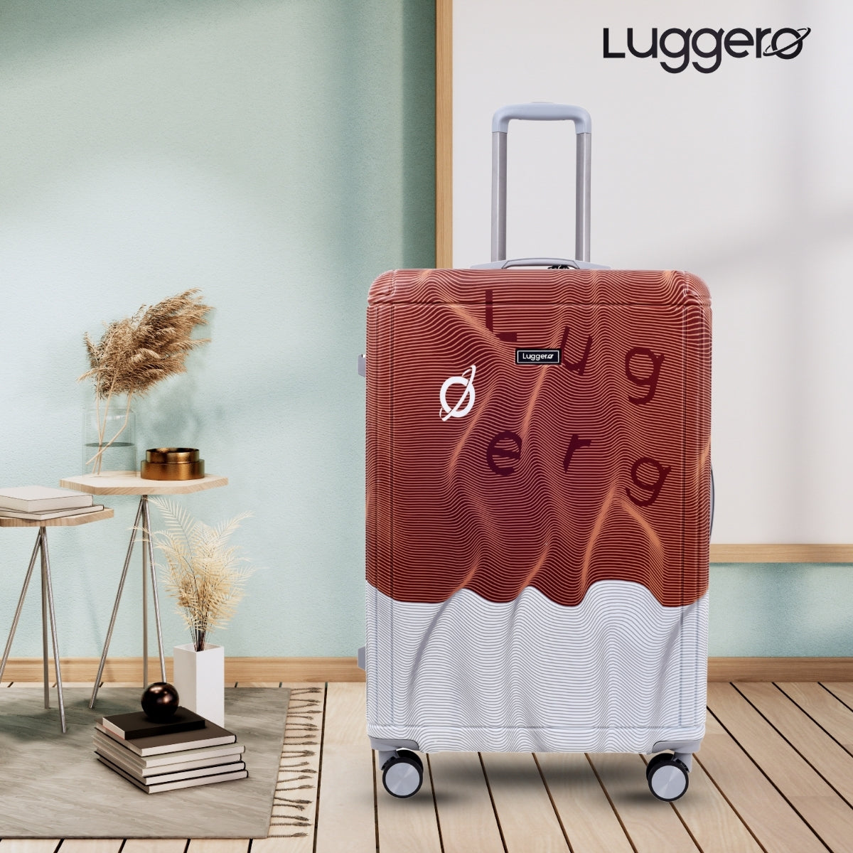 Fuzzy Brown Hard Trolley Bag
