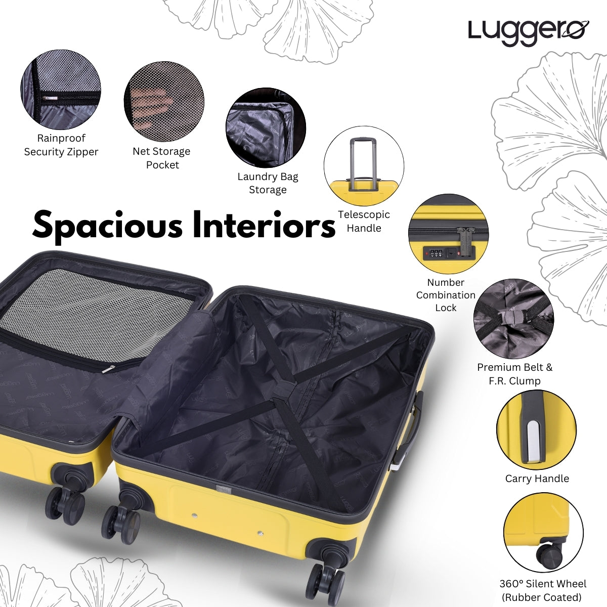 CANDY YELLOW Light Weight & Durable Polycarbonate Hard Luggage