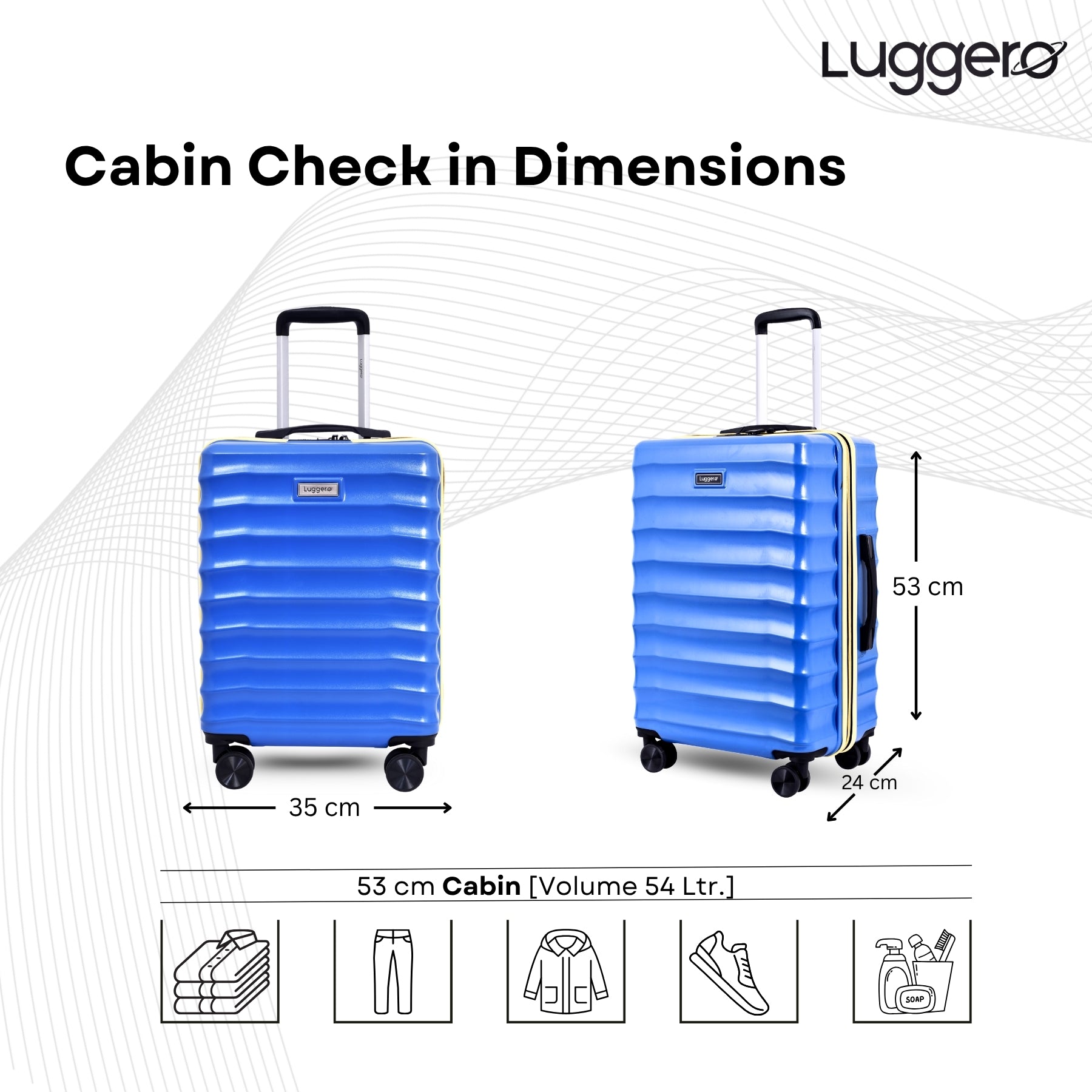 BONVOYAGE BLUE Light Weight & Durable Polycarbonate Hard Luggage
