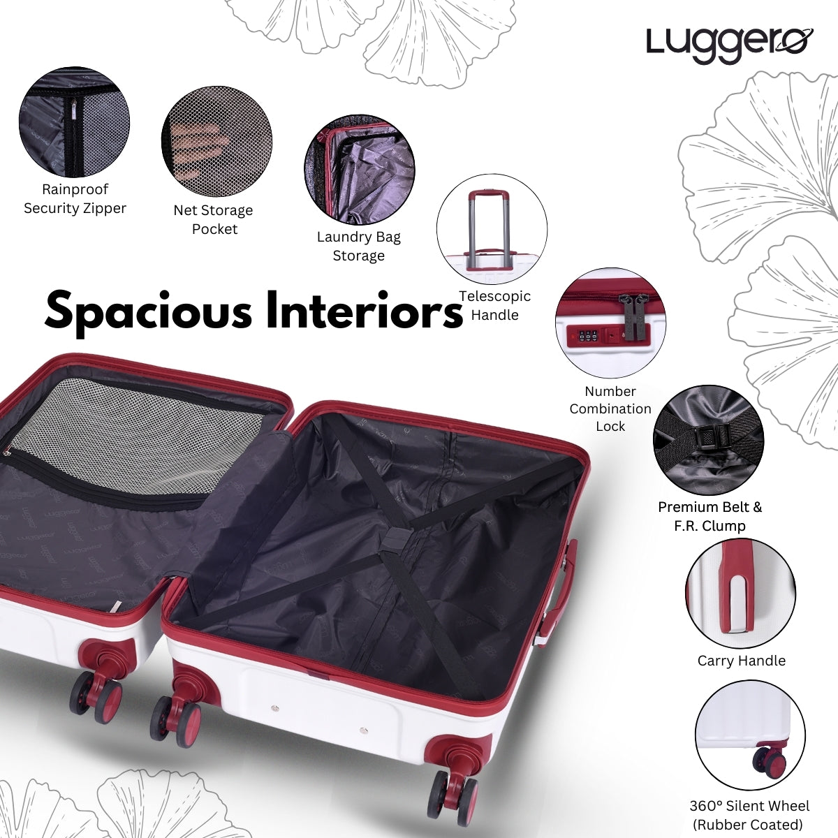 CANDY OFF WHITE Light Weight & Durable Polycarbonate Hard Luggage