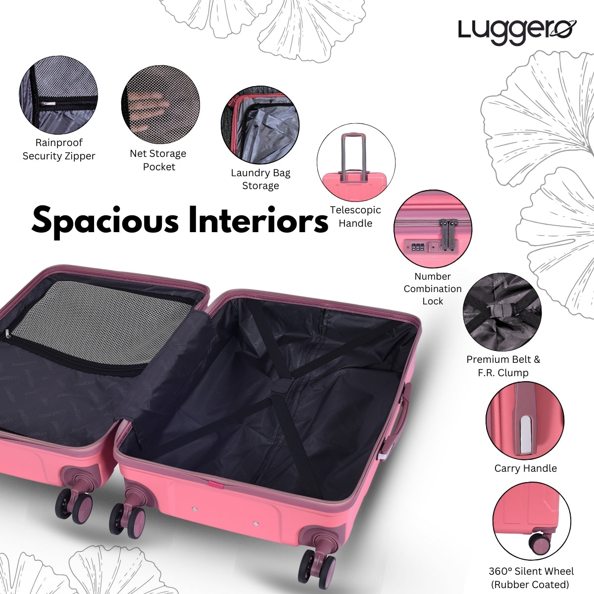 CANDY B PINK Light Weight & Durable Polycarbonate Hard Luggage