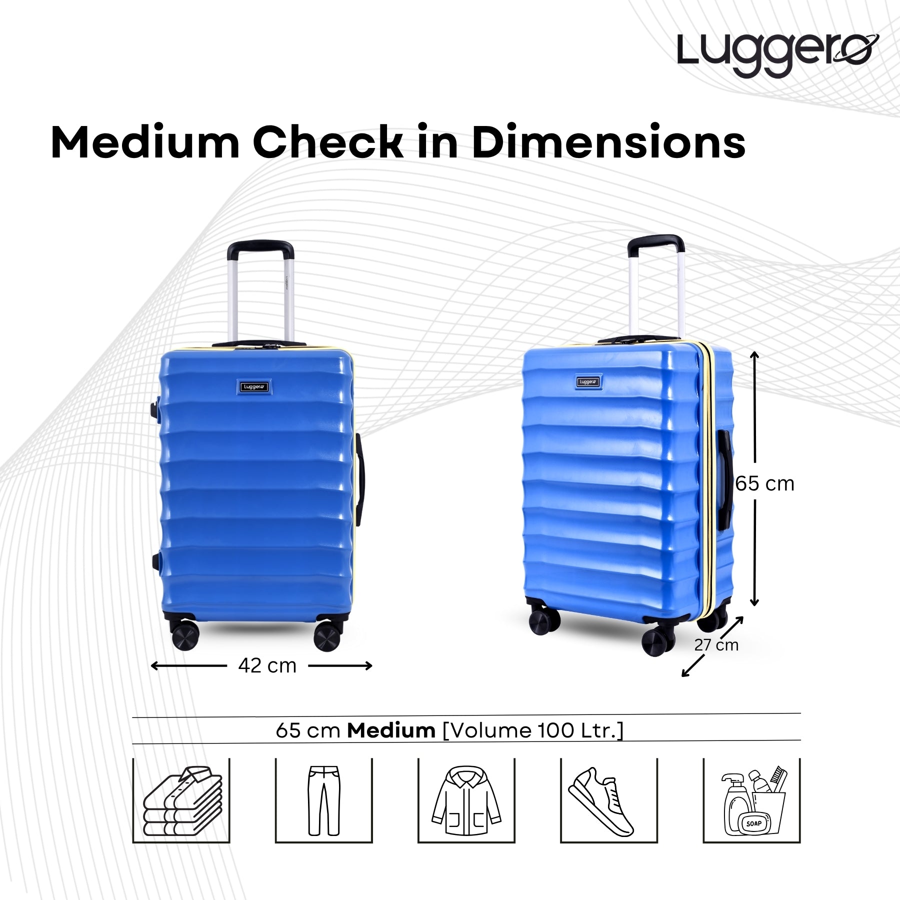 BONVOYAGE BLUE Light Weight & Durable Polycarbonate Hard Luggage