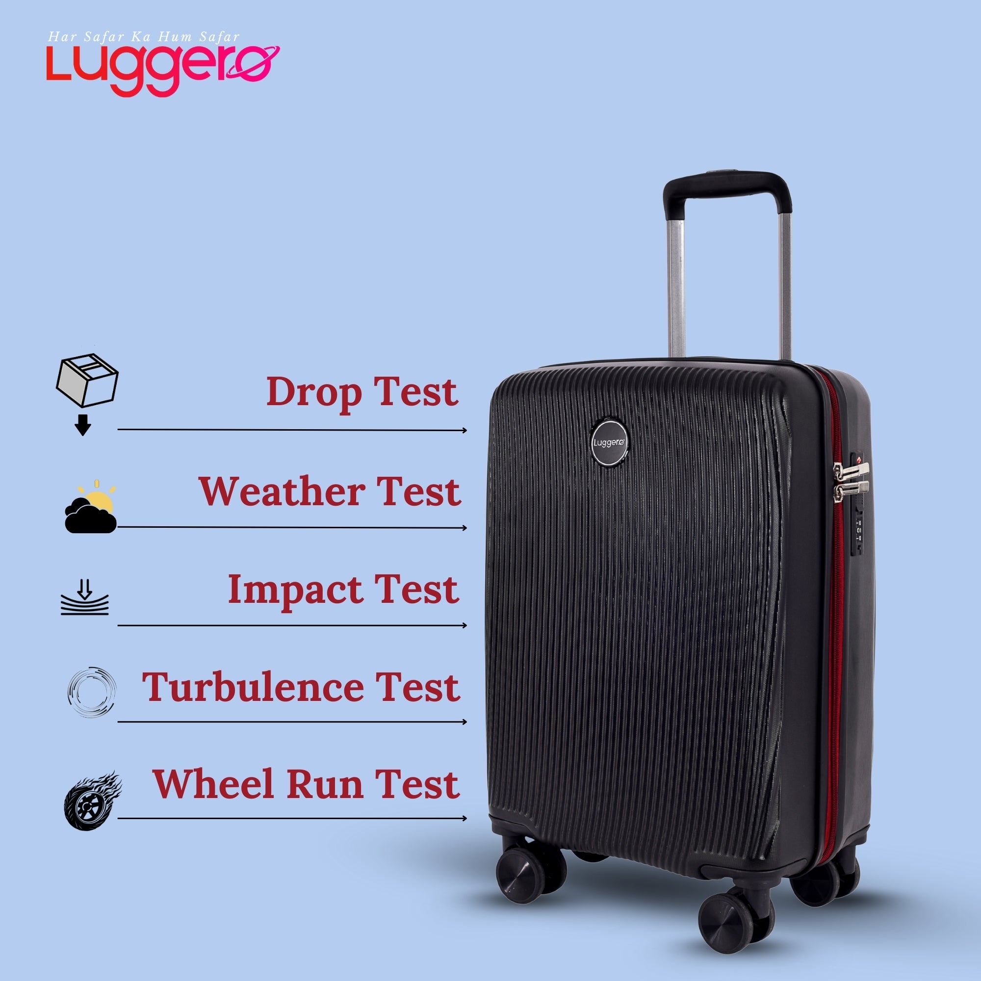 ASPEN BLACK Light Weight & Durable Polycarbonate Hard Luggage