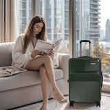 Amiggo Green Hard Trolley Bag
