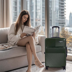Amiggo Green Hard Trolley Bag