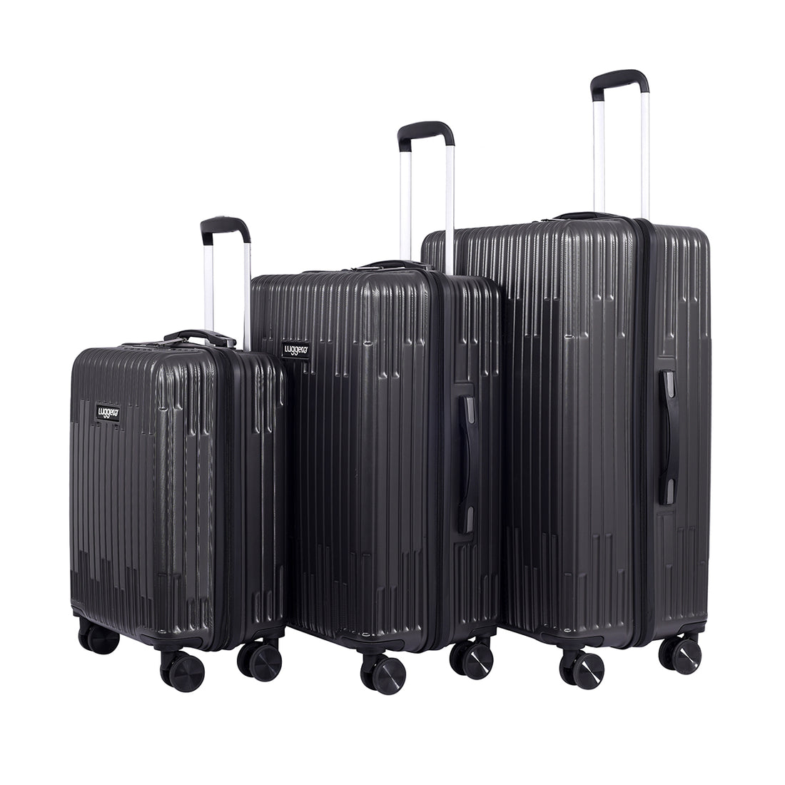 Aspire Dark Grey Light weight luggage - Cabin, Medium & Large