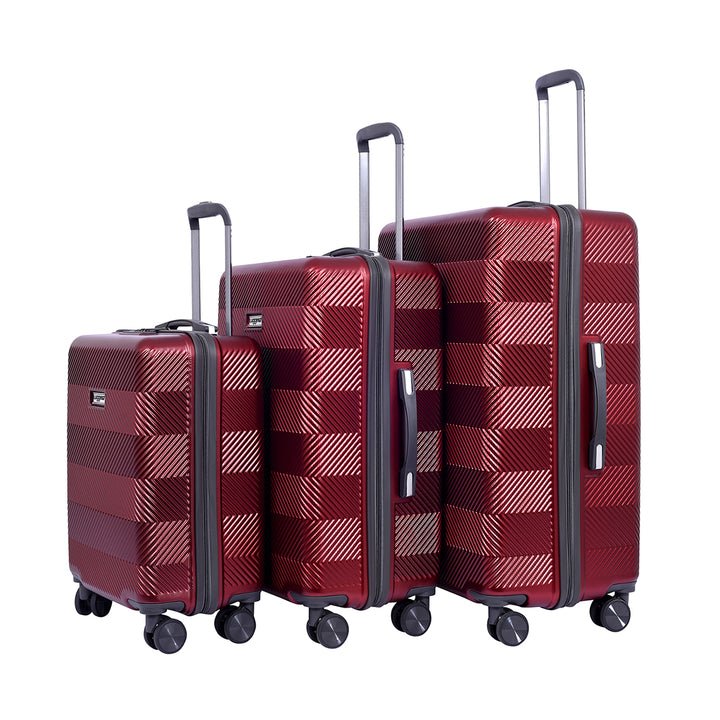 Luggero ASTRO Solid Light weight Luggage DARK-RED-L+M+S