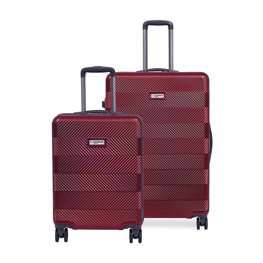 Luggero ASTRO Solid Light weight Luggage DARK-RED-L+S